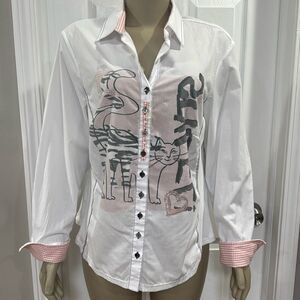 JUST WHITE BLOUSE. WHITE/BLUSH/GREY.